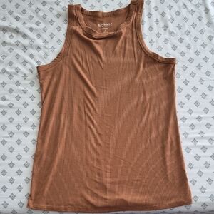 Ribbed Burnt Orange Tank Top